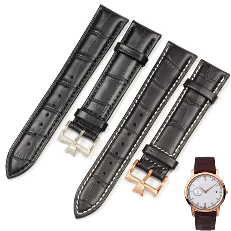 For Vacheron Constantin Patrimony VC Black Brown Genuine Leather Cowhide Strap 18mm 19mm 20mm 21mm 22mm Replacement Watchbands