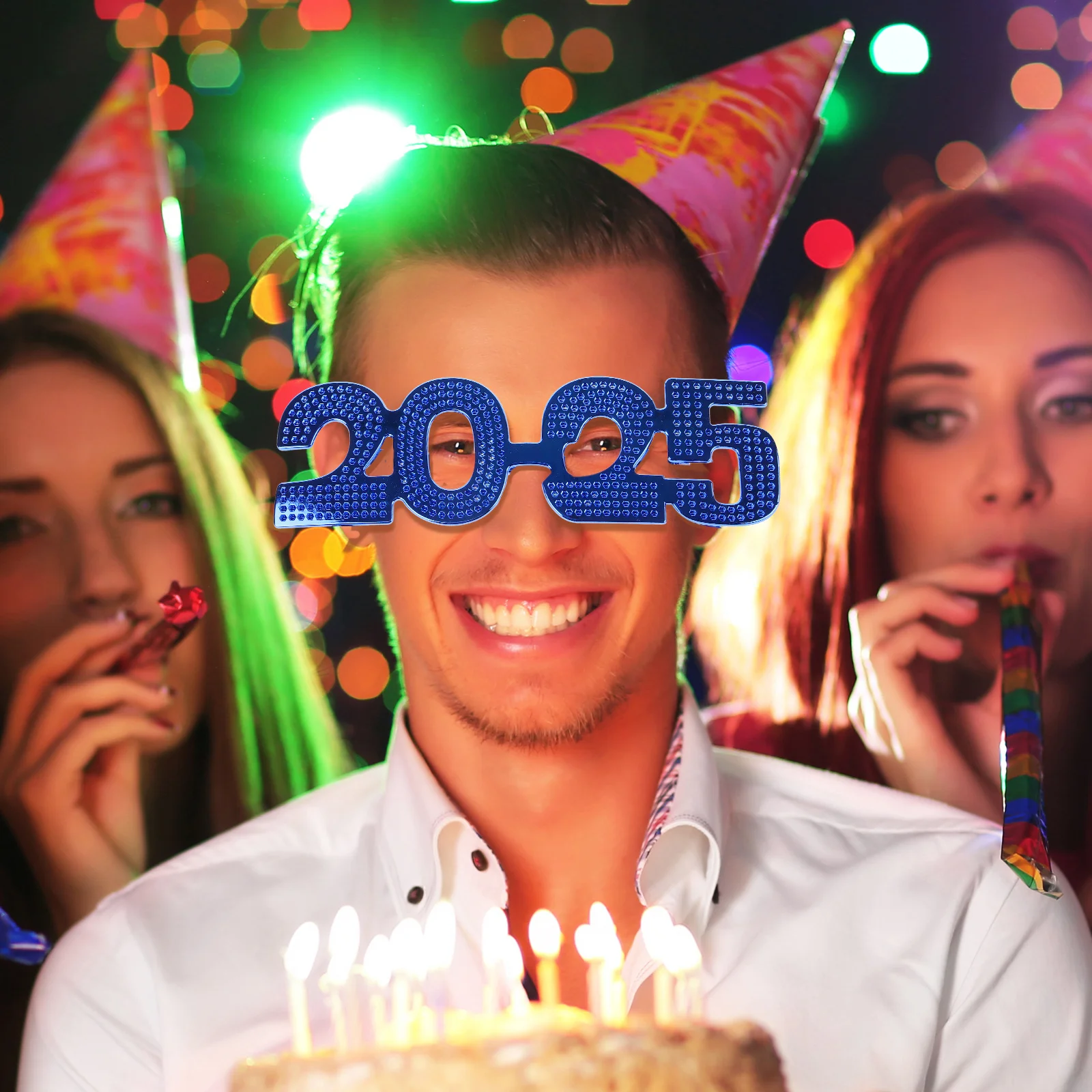 3 Stuks 2025 Nummer Brillen Grappige Bril Voor Nieuwjaar Party Photo Booth Props Plastic Party Brillen Decoraties