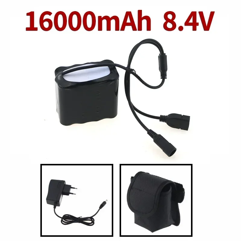 

16000mAh 8.4V 18650 Battery Pack Bike Light Battery 6*18650 Lithium Ion for Bike Bicycle Flashlight Headlamp Accessories