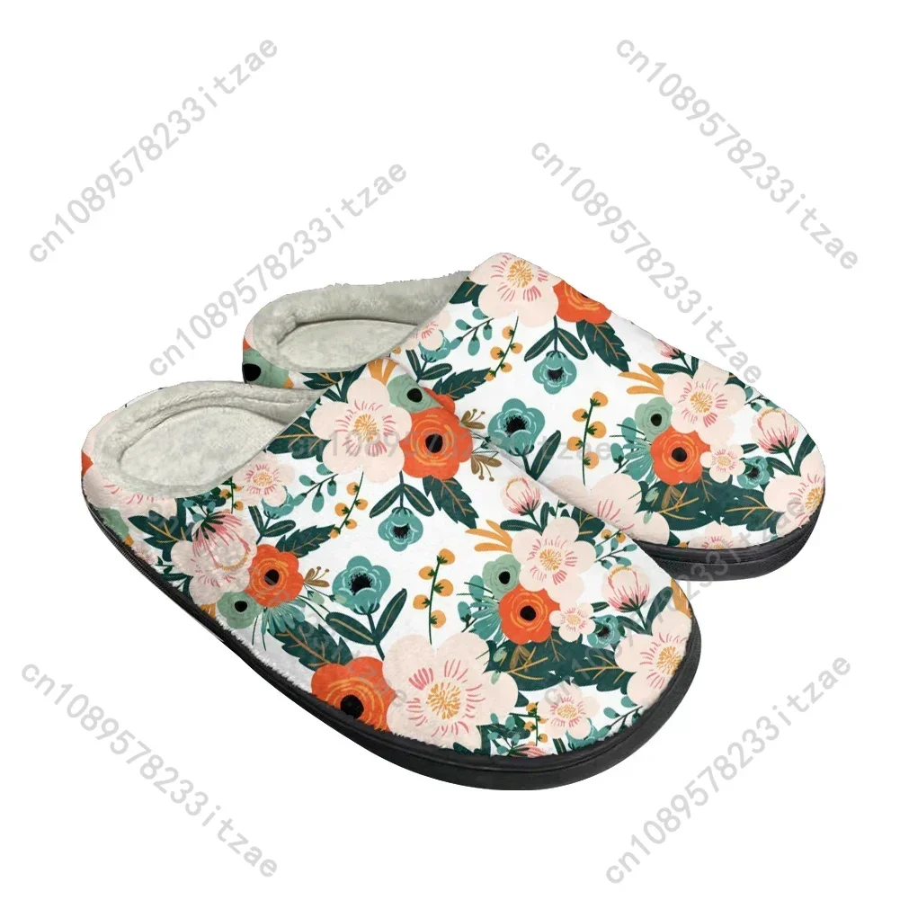 

Hot Floral Pattern Fashion Home Cotton Custom Slippers Anime Mens Womens Sandals Plush Casual Keep Warm Shoes Thermal Slipper