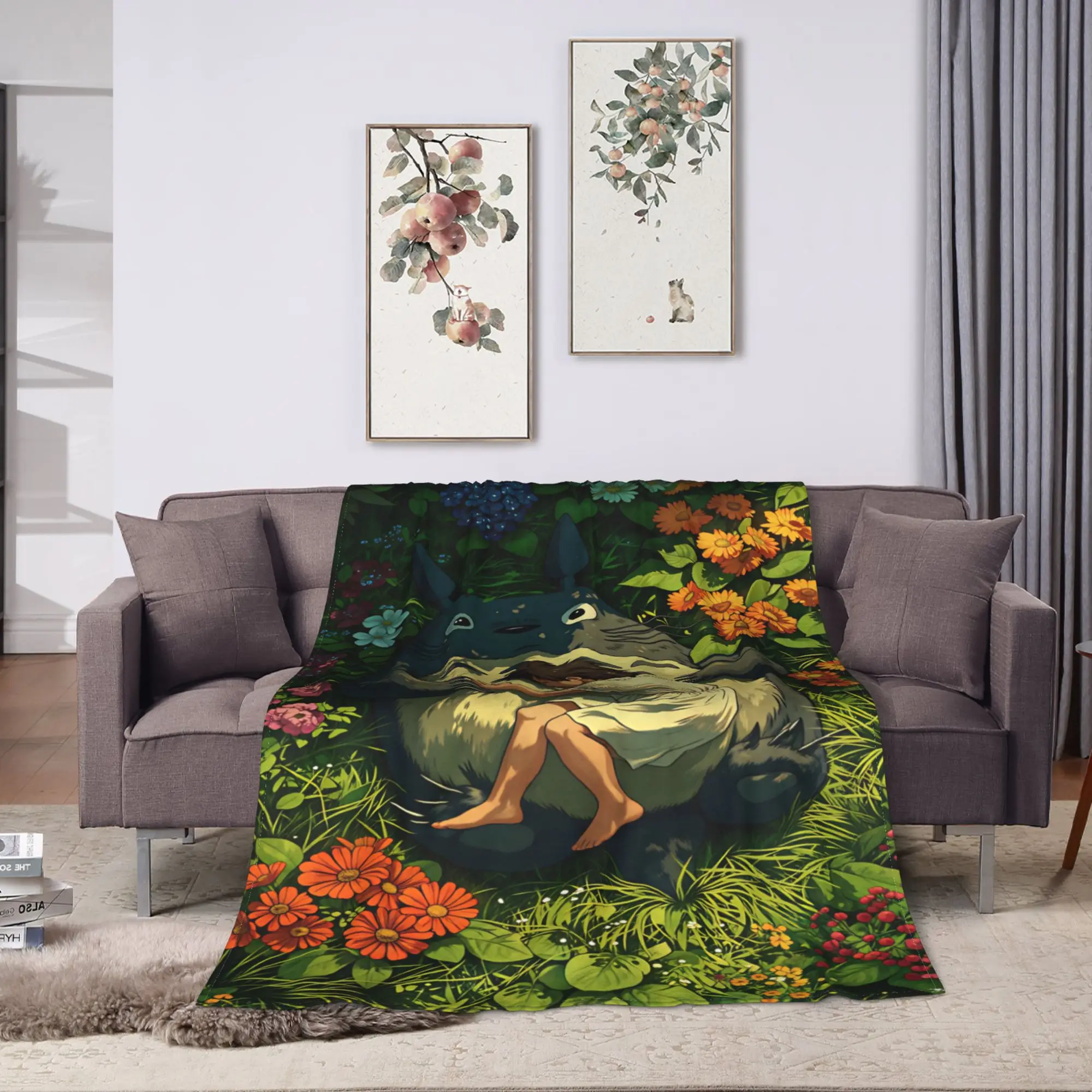 Totoro Blankets Quality Warm Soft  Throw Blanket Winter Picnic Outdoor Street Trend Bedspread