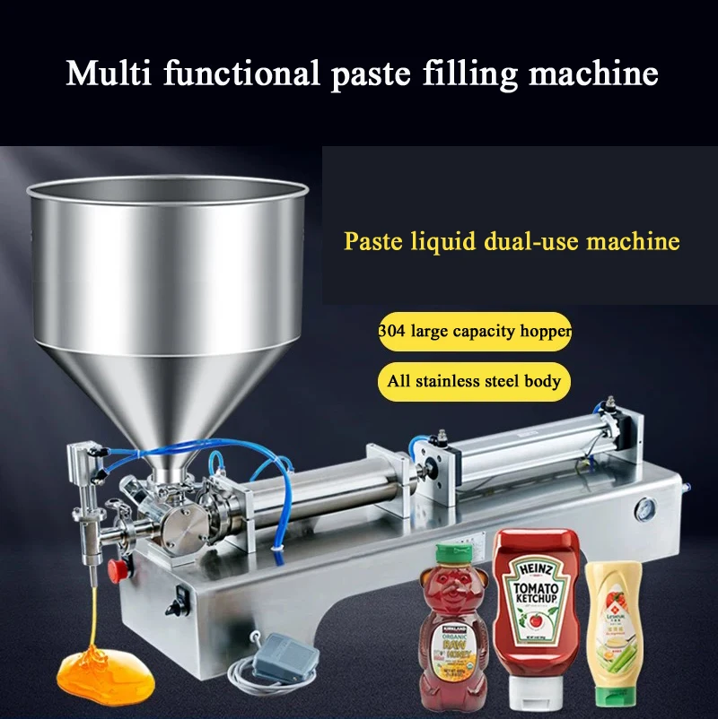

PBOBP Paste Liquid Filling Machine Adjustable 50-500ml Volume,Filling Machine with 30L Hopper, For Cream/Cosmetic/Perfume