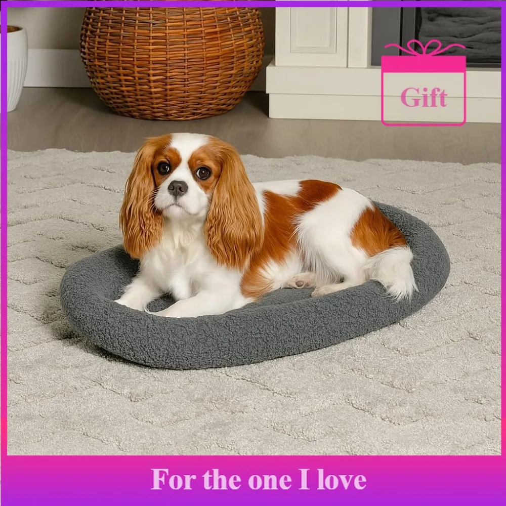 

Dog Bed and Indoor Cat Bed, 100% Washable, Size Fits Dog Crate - Thickened Lambswool Dog Crate Mat