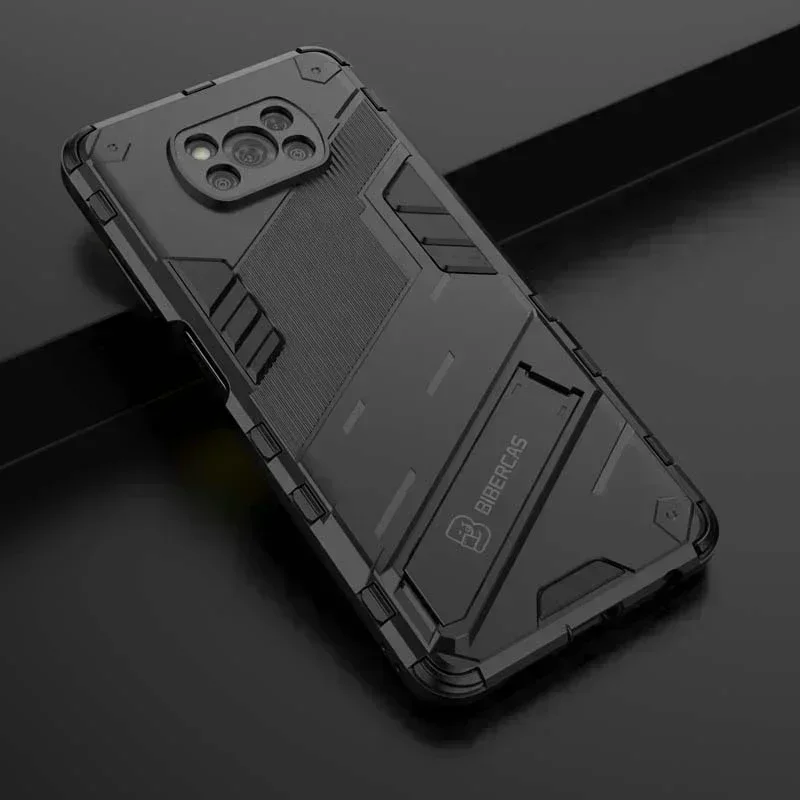 Armor Shockproof Phone Case For Xiaomi Mi Pocophone Poco X3 Pro Magnetic Car Holder Stand Cover for Poco X3 NFC Hard Rugged Case