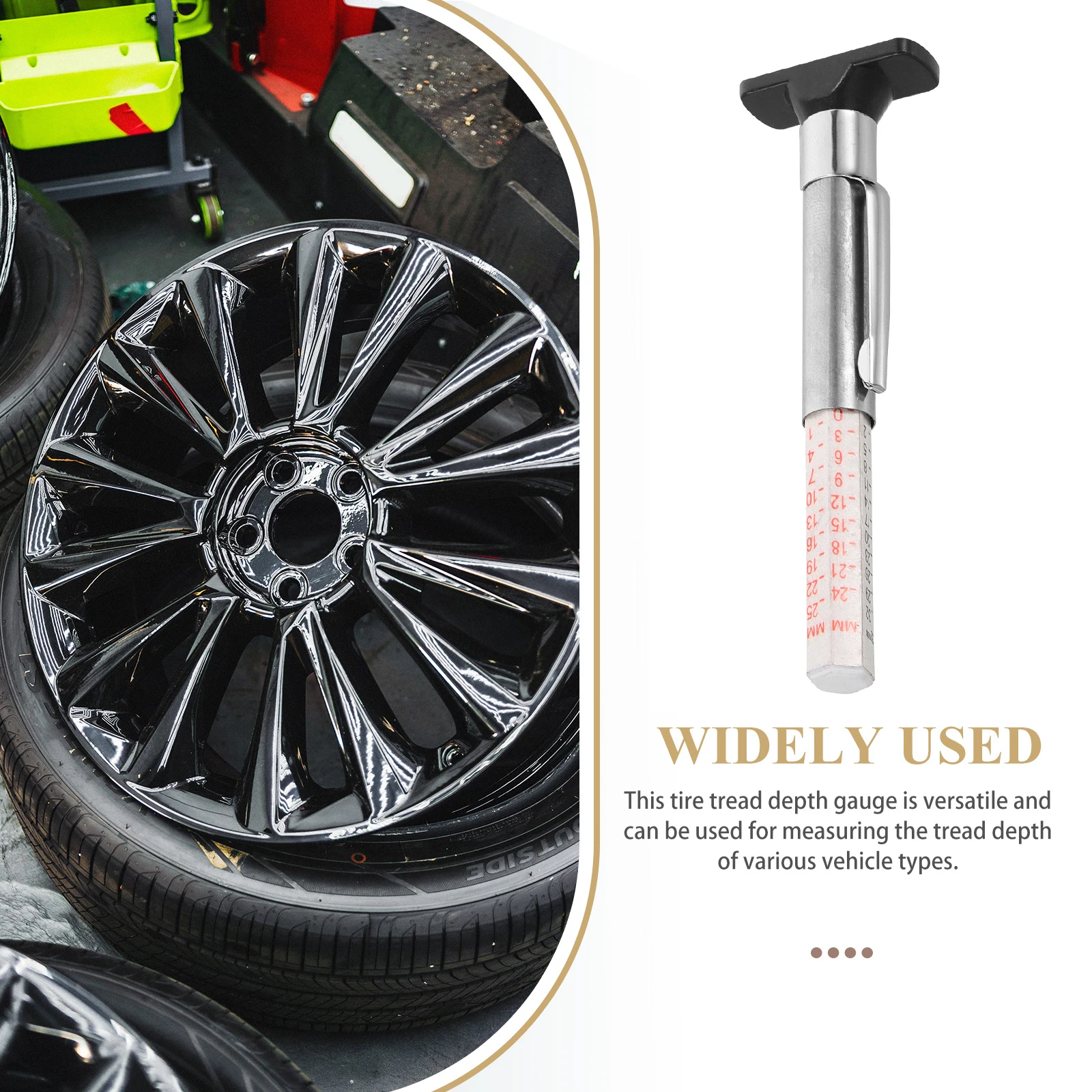 

Plastic Tire Depth Gauge 0-25mm Measuring Tool for Car Tires Thread Depth Portable Automotive Accessories PC3624 Single Color