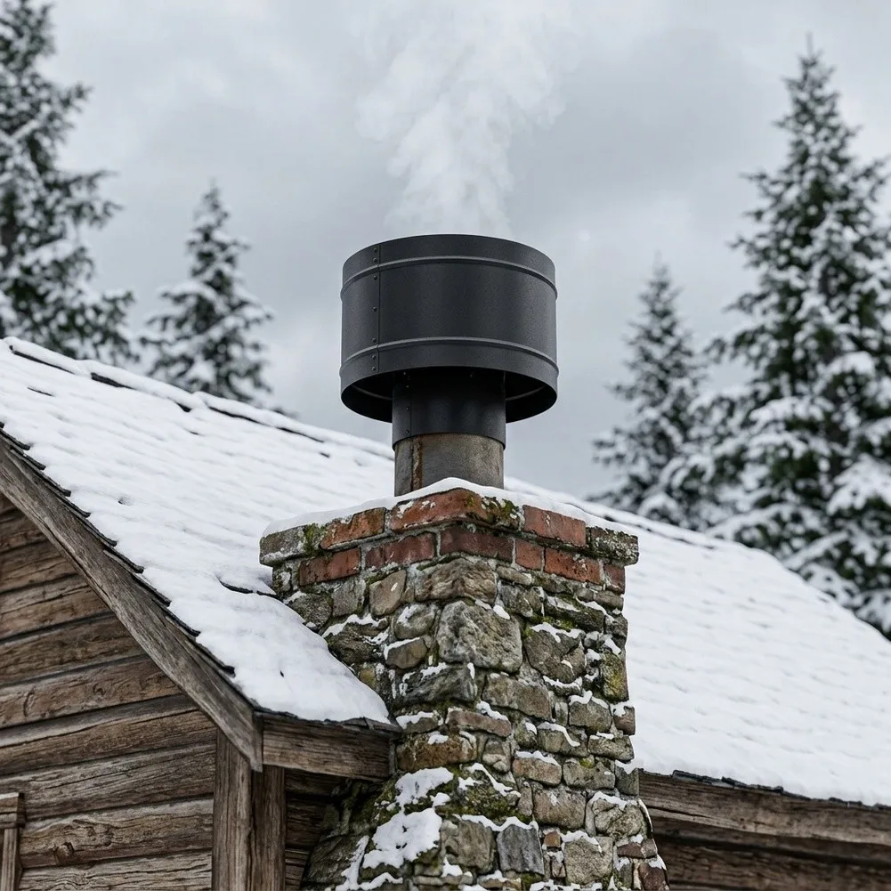 For Winter Heating Seasons Stainless Steel Chimney Cap Anti-rust Flue Cover Chimney Cap 304 Grade Metal Construction