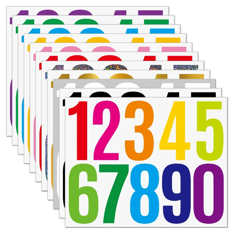 Digital Sticker Large Mailbox Serial Number Identification Sticker Classification Mark Self-adhesive Waterproof Number Sticker