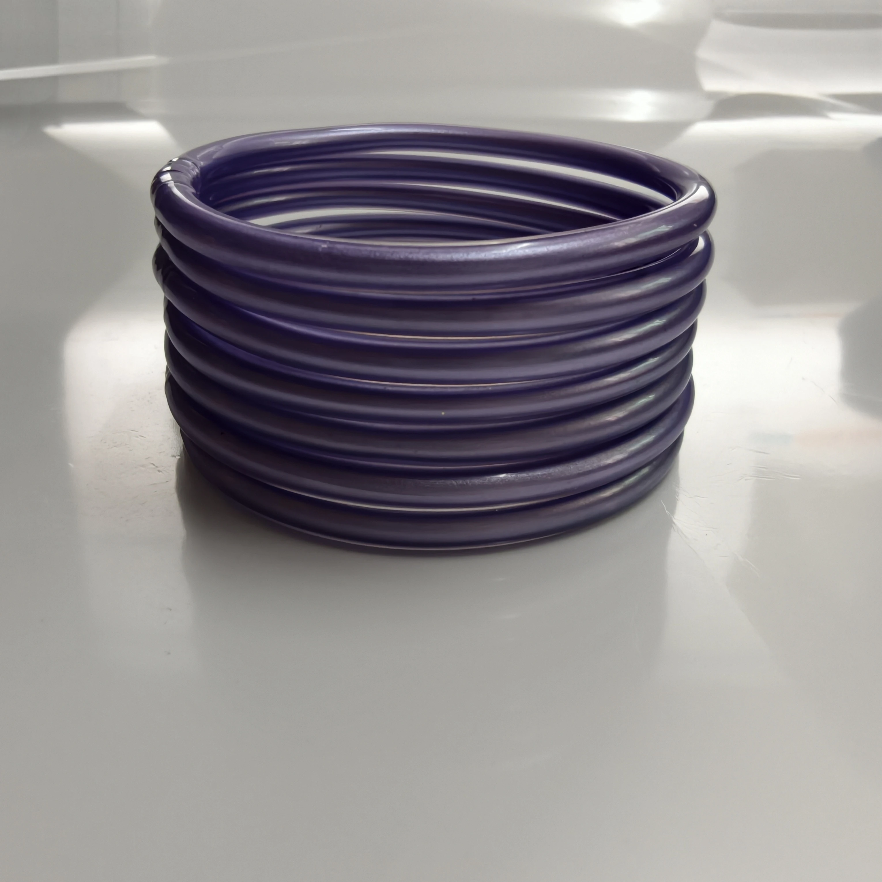 7Pcs/Set Multilayer Stacked Jelly Bangles for Women Shiny Slim Stackable Thin Bangle Bracelet Waterproof Handmade Jewelry Gift