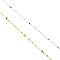 2M/Lot Necklace Bracelet Anklet Chains Findings Diy Accessories Beaded Flat Cross O Chains For Jewelry Making