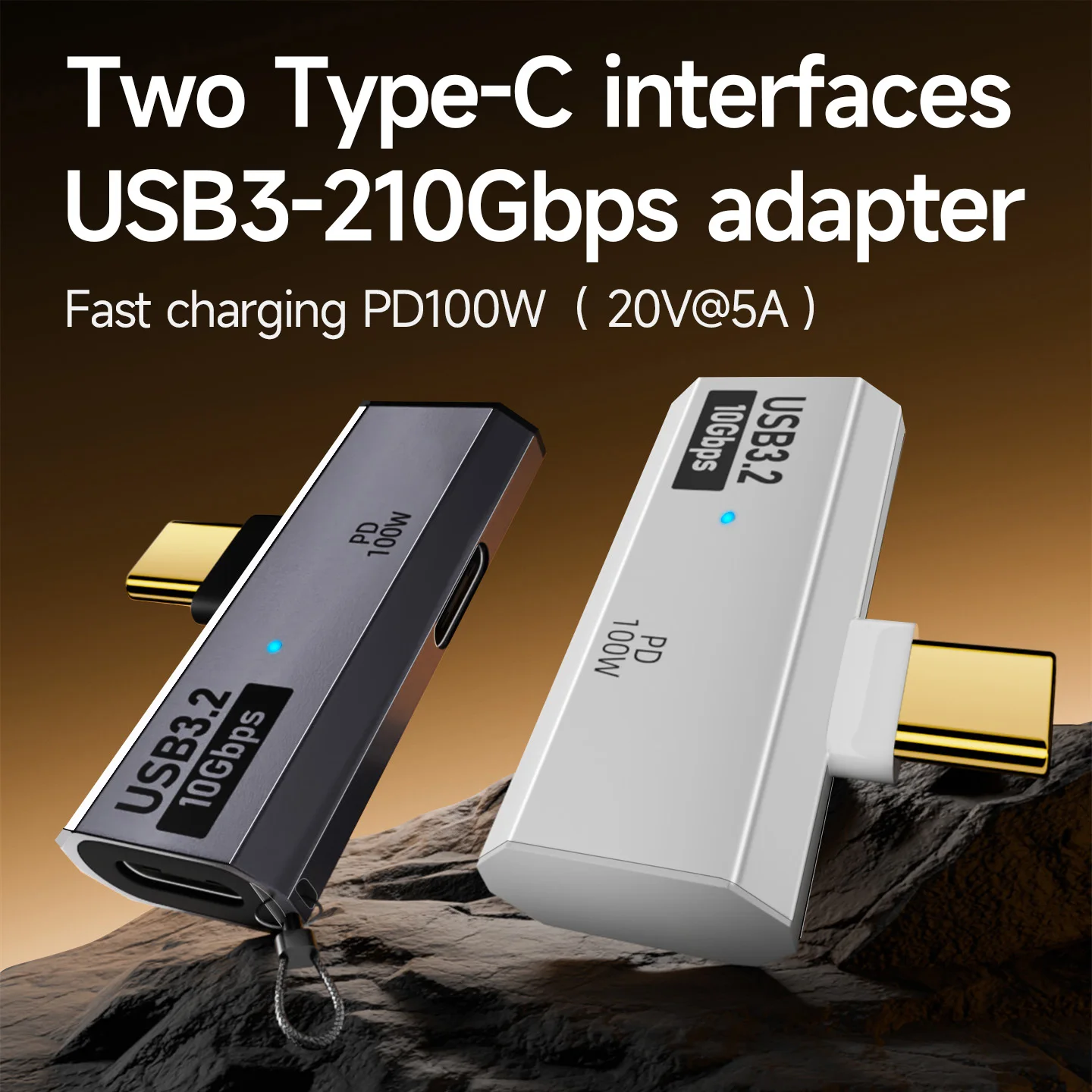 2 in 1 USB3.2 10Gbps USB Type-C Adapter OTG Fast Charging Converter PD 100W for Phone Tablet Macbook Xiaomi Laptop Tablet