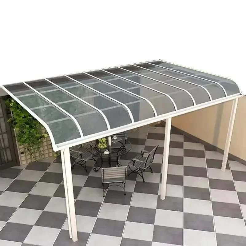 Outdoor  Aluminium  Polycarbonate Single-pitch Roof Canopy Patio Cover Waterproof UV Resistant Wind Easy Install Garden Backyard