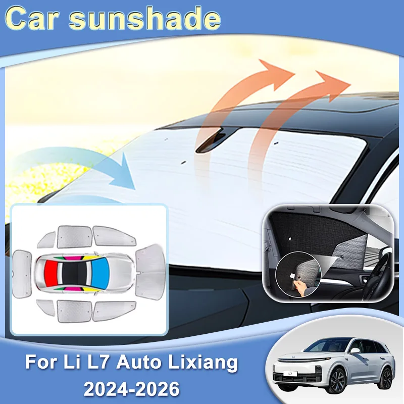 

Auto Full Coverage Sun Shade For Li L7 Auto Lixiang 2024 2025 2026 5-door SUV Anti-UV Window Visor Sunshade Car Tool Accessories