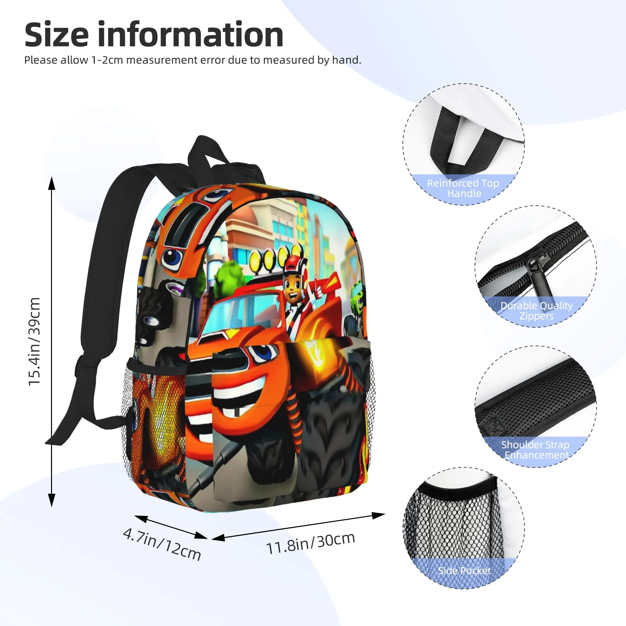 Blaze And The Monster Machines Backpack Hot Sale Daypack Large Capacity Boys Girls BookBag Shoulder Bag for Men Women School Bag