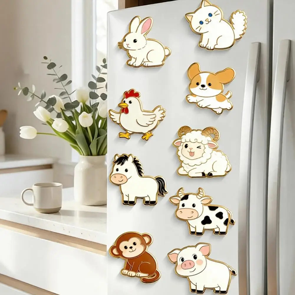 2026 9Pcs Refrigerator Magnets Set Creative Cute Magnetic Stickers for Doors Car Fridge Refrigerator Birthday Kitchen Decor