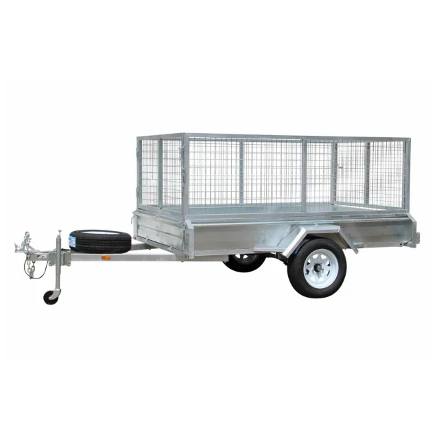 

sl-Customized Galvanized 7*5 Tilt Box Trailer with Cage New Condition Truck Trailer Suspension Parts@