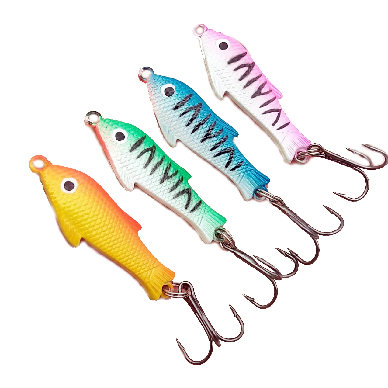 KAKACO 4 Colors Optional  Fishing Hook  7g/50mm Metal Lure Mini Lead Fish Rotating Sequins Hook Lure