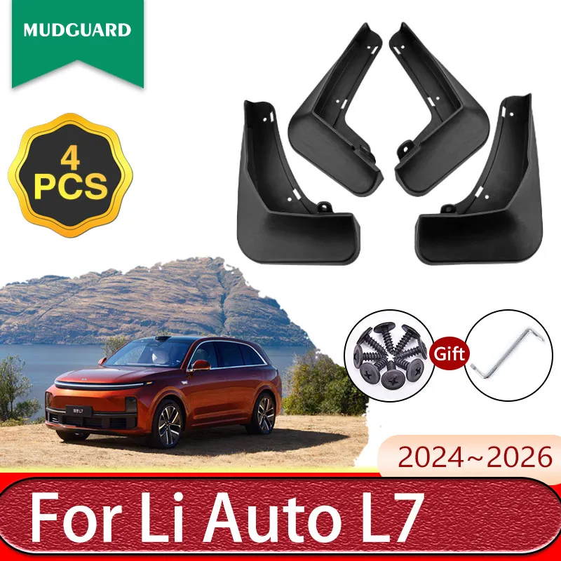 

4X Car Mud Flaps Fender for Li Auto L7 Lixiang L7 2024 2025 2026 Car Wheel Mudguards Mudflaps Splash Guards Mud Flaps Fender