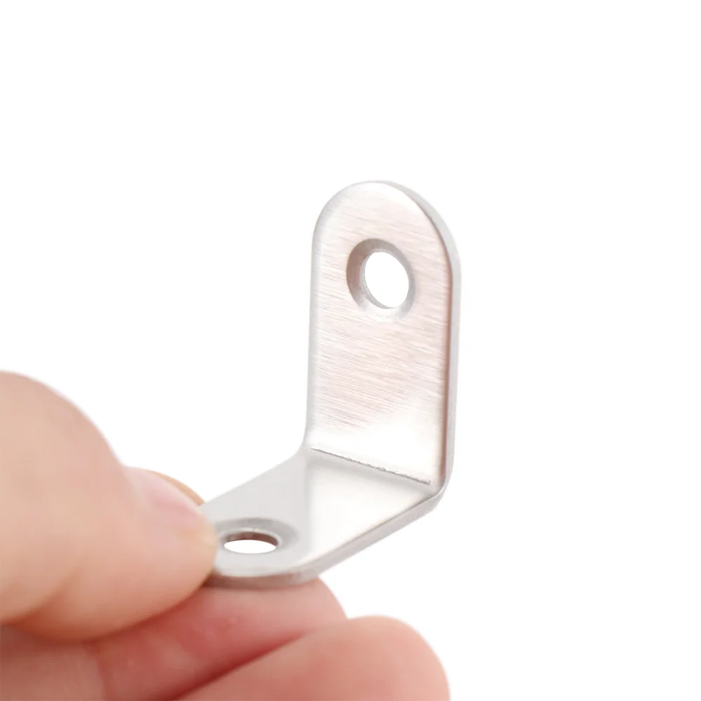 10 Pcs 20mm x 20mm Stainless Steel Corner Code L Type Code Round End 90 Degree Corner Bracket Thick Reinforced Angle