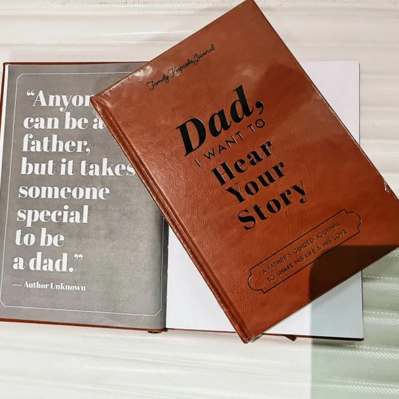 

Dad I Want To Hear Your Story Leather Wrapped Hardback Ribbon Bookmark Meaningful Memory Journal For Dad Great Gift For Dad Birt