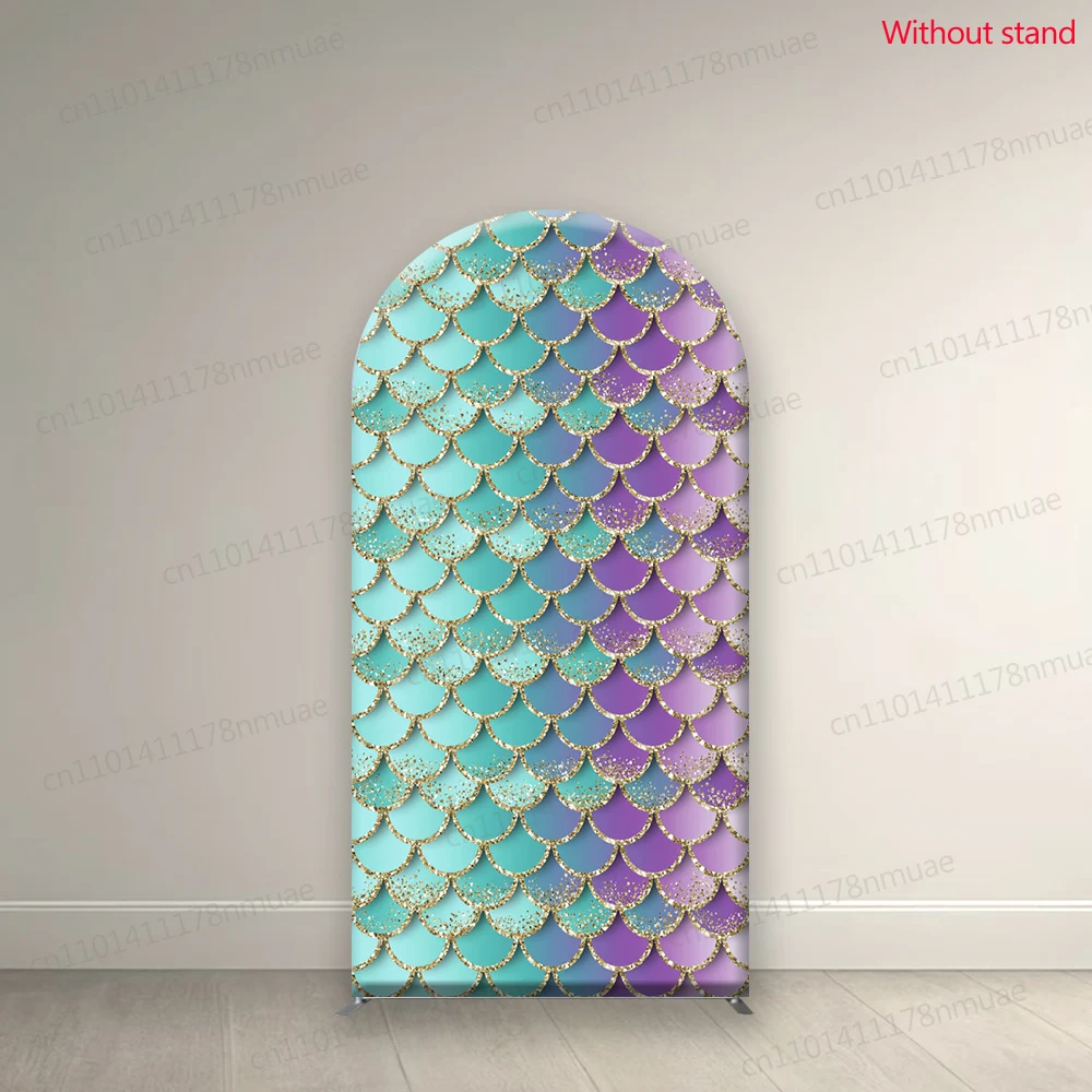 Meerjungfrau Muster Bogen Foto Hintergrund Kind Geburtstag Baby Dusche Hintergrund personalisierte Größe Fotografie Hintergrund