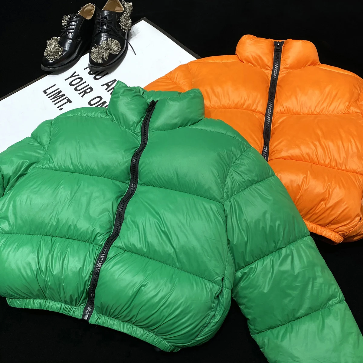 YOZOU Design Winter Green Orange Padded Coats Quilted Zip Up Warm Bomber Jackets Women Oversized Solid Outwear Parka Girls