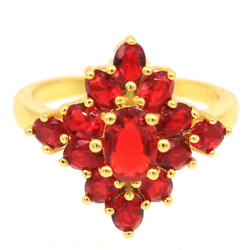 

Купите 4, получите 1 бесплатно, 19x19 мм, потрясающие женские кольца с красными кровьими рубинами, 3,8 г, золотые, серебряные кольца