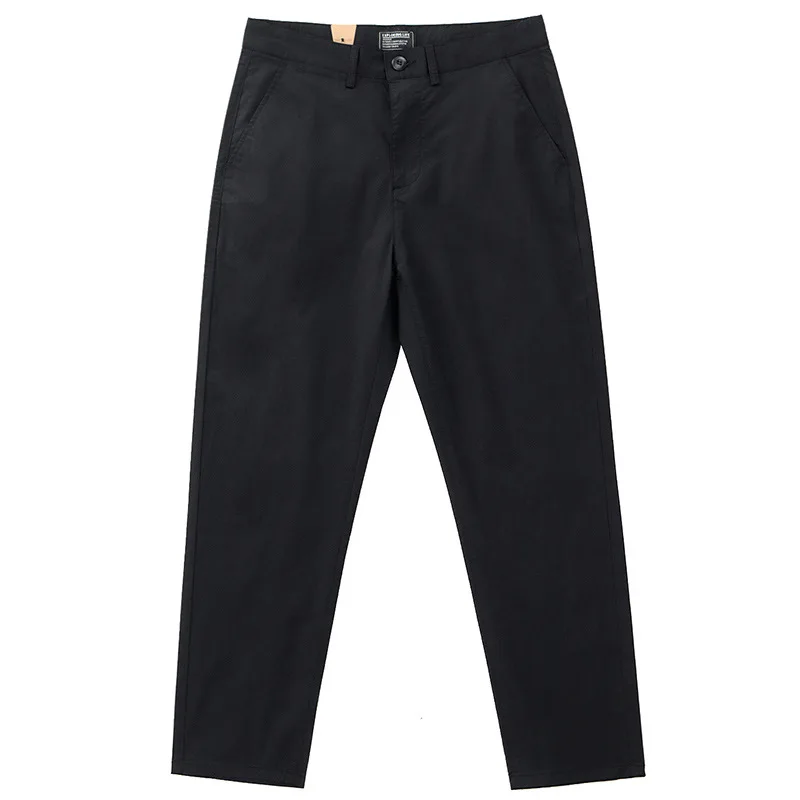 2025 الصيف رقيقة تنفس سراويل تقليدية للرجال كلينفيت مدبب مطاطا سليم صالح مستقيم طويل تشينو السراويل للرجال Cityboy #2