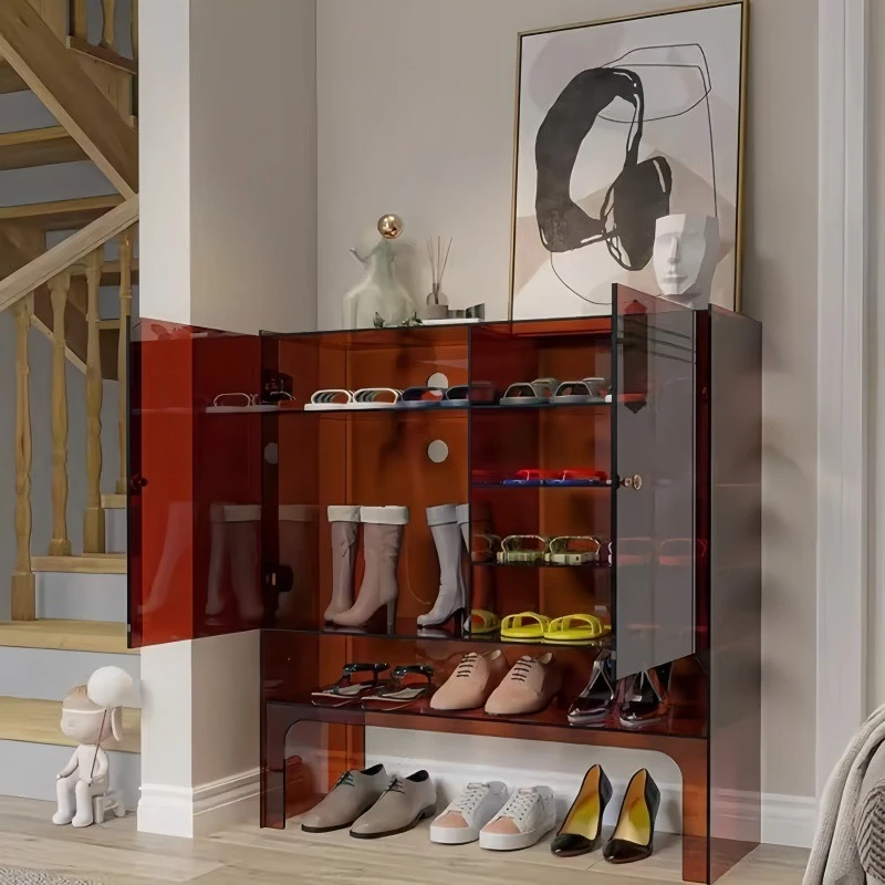 

Acrylic shoe cabinet household door entrance porch cabinet multi-layer large-capacity storage cabinet with door shoe rack rack