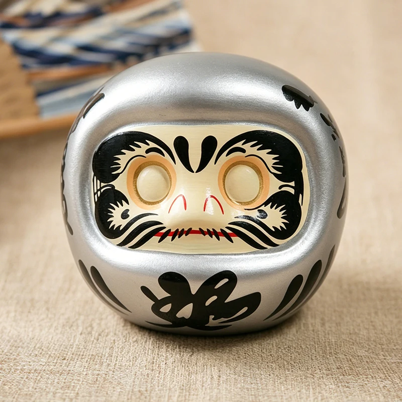 Estatua de Daruma de cerámica japonesa, amuleto de la suerte, adorno Zen, estatuilla Fengshui, caja de dinero, para el hogar Decoración de mesa,