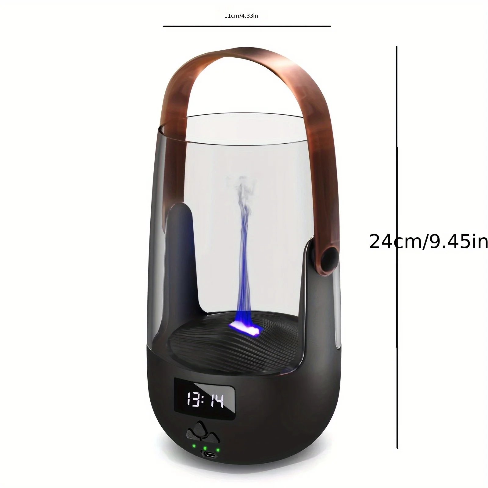 Display Elegant Aromatherapy Capacity Essential - Humidifier Powered, Large USB LED for Auto-Off, Diffuser with Oil Flame-Shaped