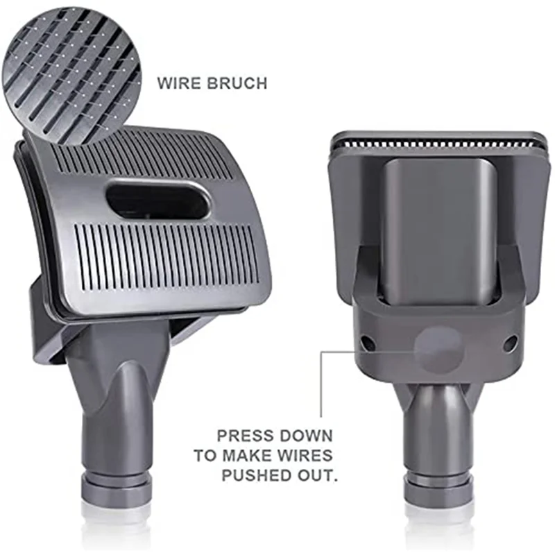 A87Z Pet Grooming Kit , Dog Brush Hair Vacuum Attachment for Dyson V7/8/10/12/15, with Extension Hose and Trigger Lock