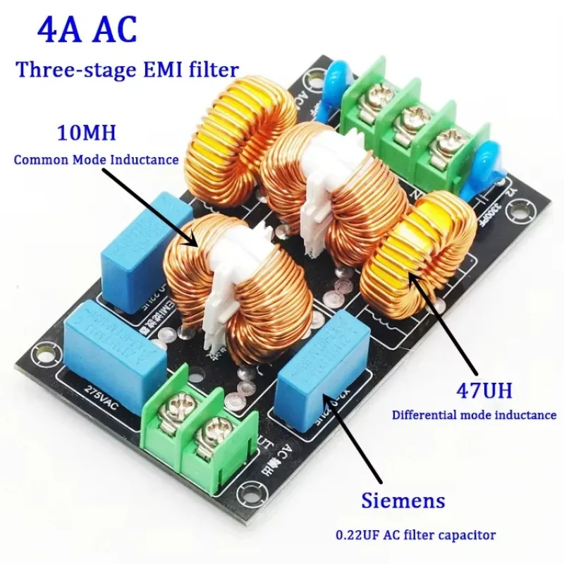2A 4A 20A three-stage filter differential mode common mode high current electromagnetic interference power amplifier  2pcs