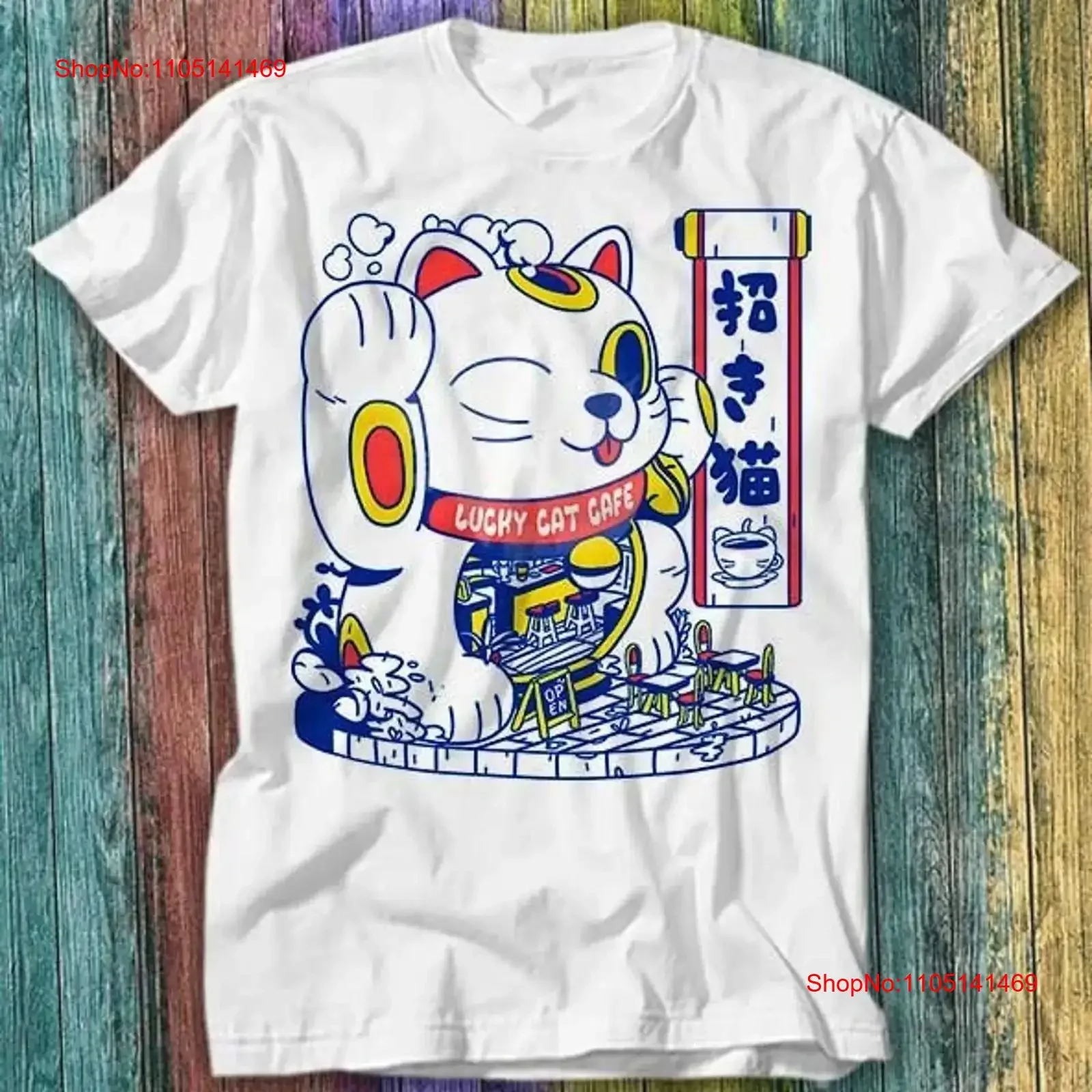 

Футболка Maneki Neko Lucky Cat Fortune Reading Star Happiness Wealth, топ 264, винтажный потертый слегка топ для повседневной носки
