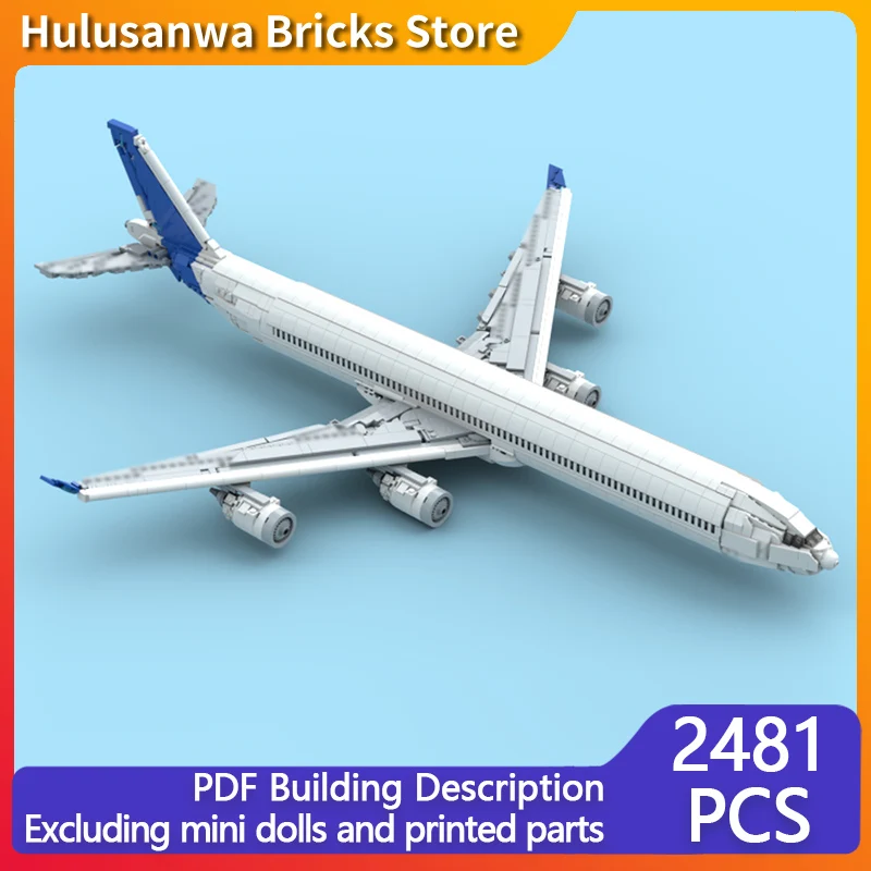 

A340-600 Фабрика печени, модель гражданского авиалайнера MOC, строительные кирпичи, военное оборудование, модульная технология, подарок, праздник, детский игрушечный костюм