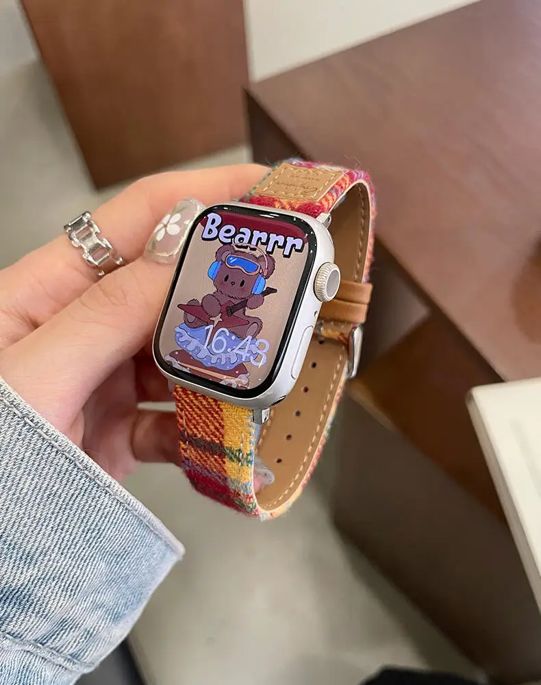 حزام قوس قزح مناسب لسلسلة حزام ساعة أبل النسائية Ultra 10/9/8/7/6/5/4/3/2/1 SE 38mm 40mm 41mm 42mm 44mm 45mm 46mm 49m