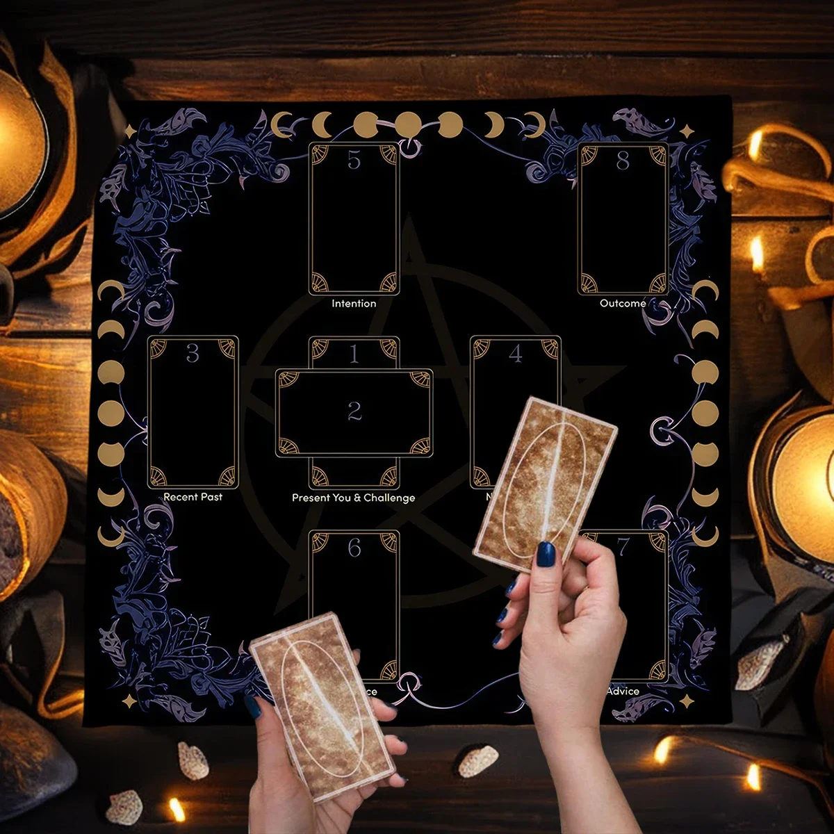 Divination Tarot Cards Table Cloth Love Career Oracle Card Tablecloth Celtic Cross Card Reading Altar Cloth Witchy Table Cover