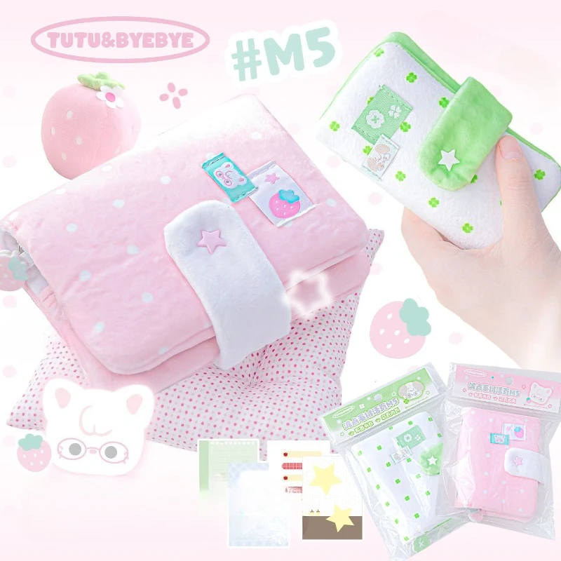 

Плюшевый блокнот-органайзер M5 в горошек, милый пушистый дневник-скрапбук для студентов, портативный планировщик