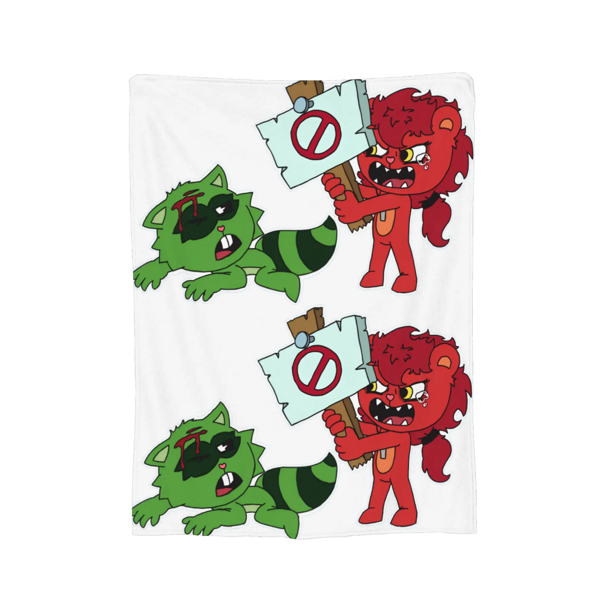 Happy Tree Friends OC Flicky Knitted Blankets   Flannel Throw Blanket Bedding Couch Decoration Ultra-Soft Warm Bedsprea