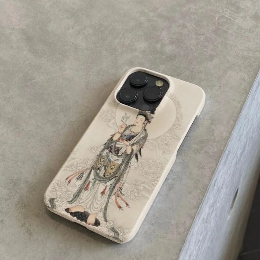 حافظة هاتف بيضاء أنيقة ذات طابع ديني تقليدي قوانيين لهاتف آيفون 16 15 14 11 12 13 Pro Max Plus غطاء خلفي