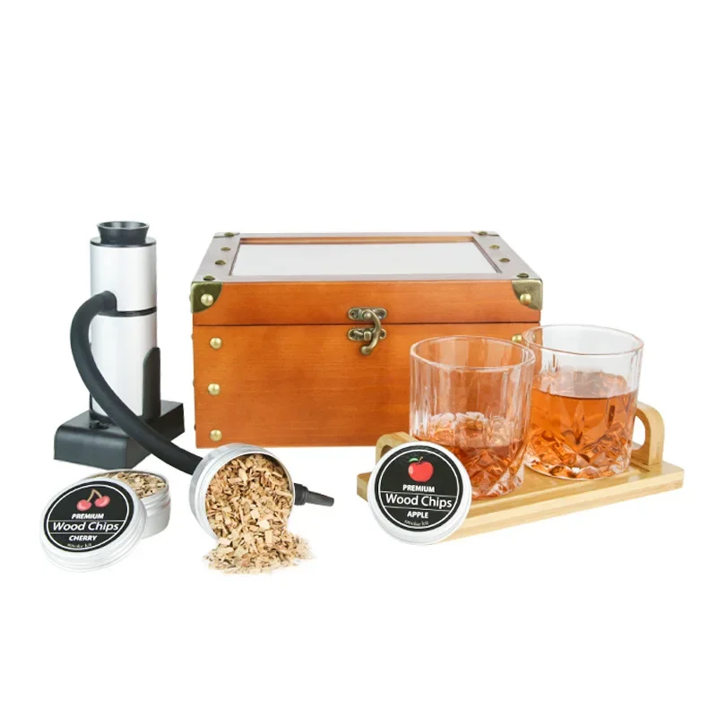 

Electric smoker set, new cocktail smoker, rivet wooden box set