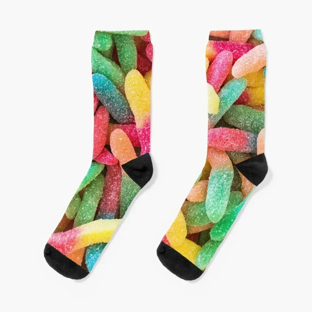 Gummy Worms Socks bright garter crazy luxe Socks Men's Women's