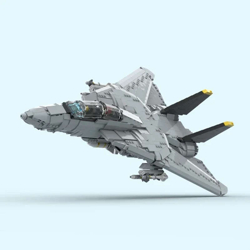 Moc อาคารอิฐทหารรุ่น F14D Super Tomcat Bomber เทคโนโลยี Modular Blocks ของขวัญของเล่นเด็ก DIY ชุดประกอบ