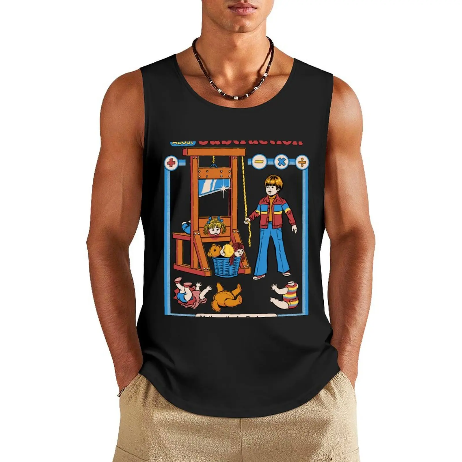 Learn About Subtraction Tank Top Men's clothes luxury style t-shirt gym man Men's t-shirt vest for men
