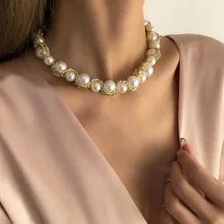 Single Layer Braided Wrap Necklaces Woman Trend 2024 Neck Jewelry Baroque the Aesthetic Retro Sets Accessories for Girls Fashion
