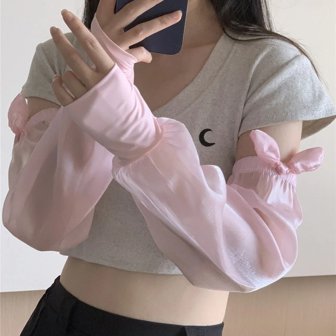 Lightweight and Breathable Arm-protecting Ice Silk Sleeve Sleeves Sun-protective Sleeve Sleeves for Women in Summer solid Color