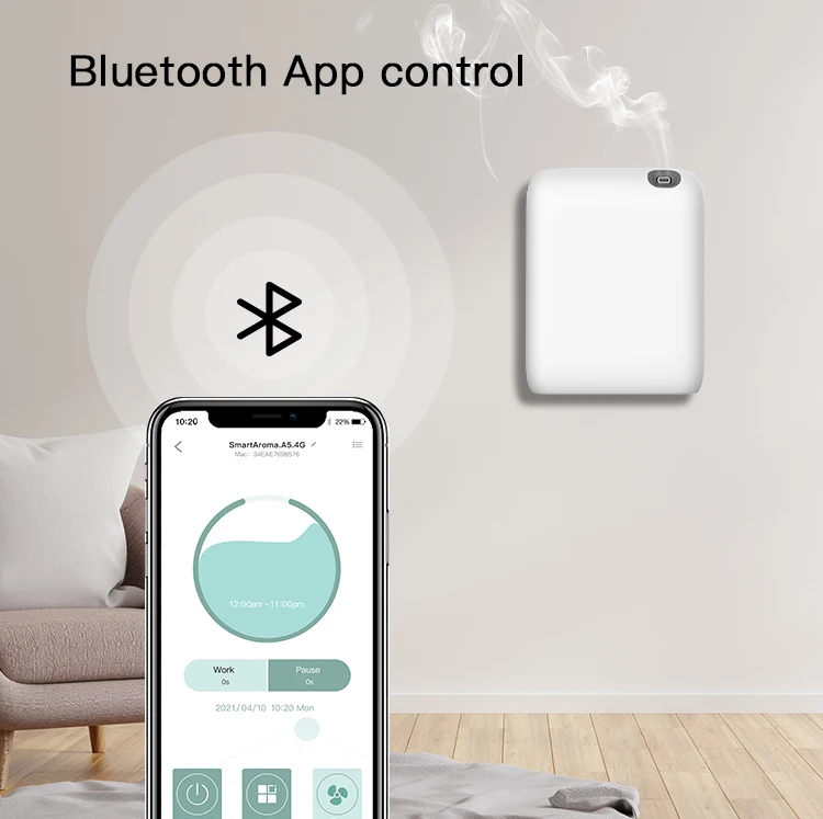 OUWAVE Elegant Design Scent Delivery System battery Bluetooth App Control Wall Mounted Scent Diffuser Machine For Home