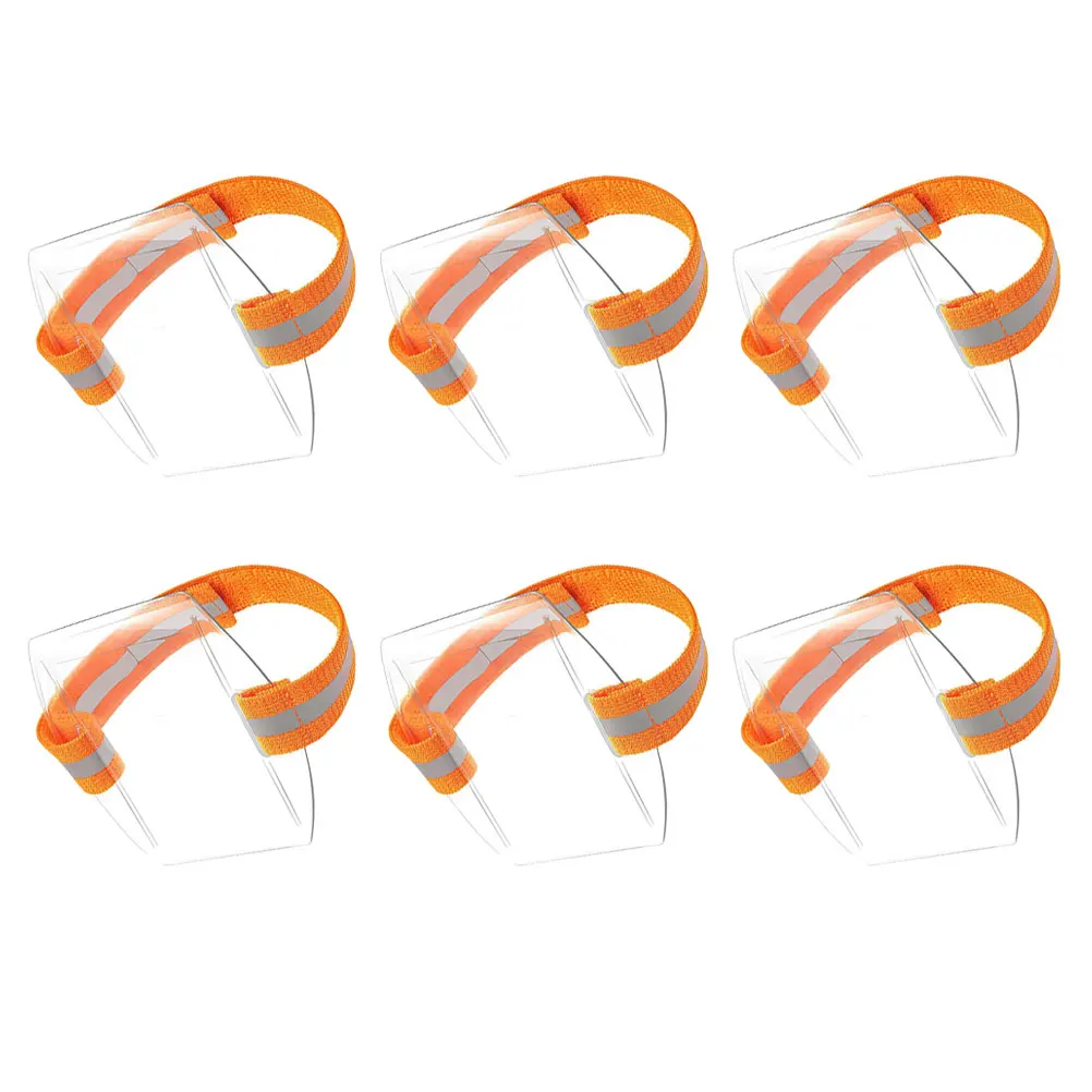 

6pcs Arm Badge Holder Clear Name Lanyards Id Badges Clamp Ring Card Armband Polyester Webbing Work Horizontal Waterproof
