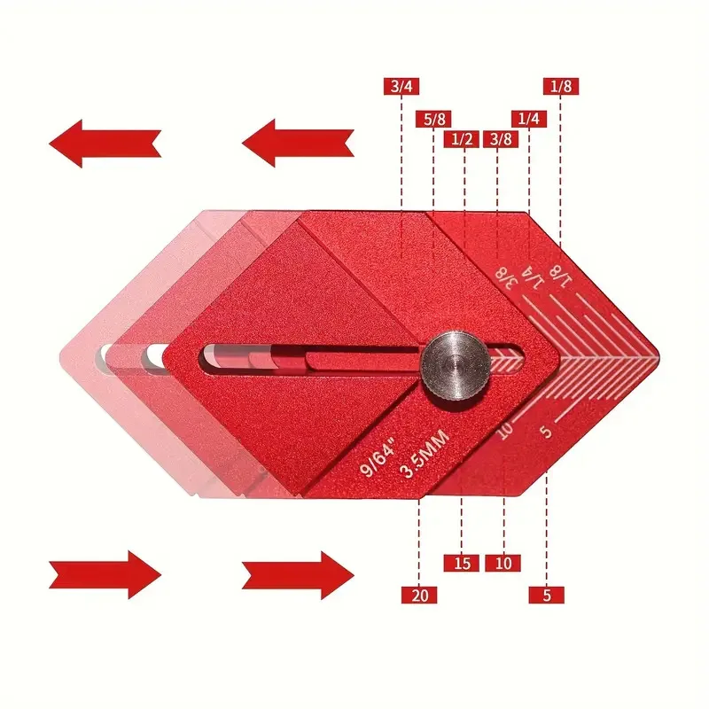 Woodworking ruler Edging Woodworking tool Finishing Multi-tool for measuring and marking short offsets
