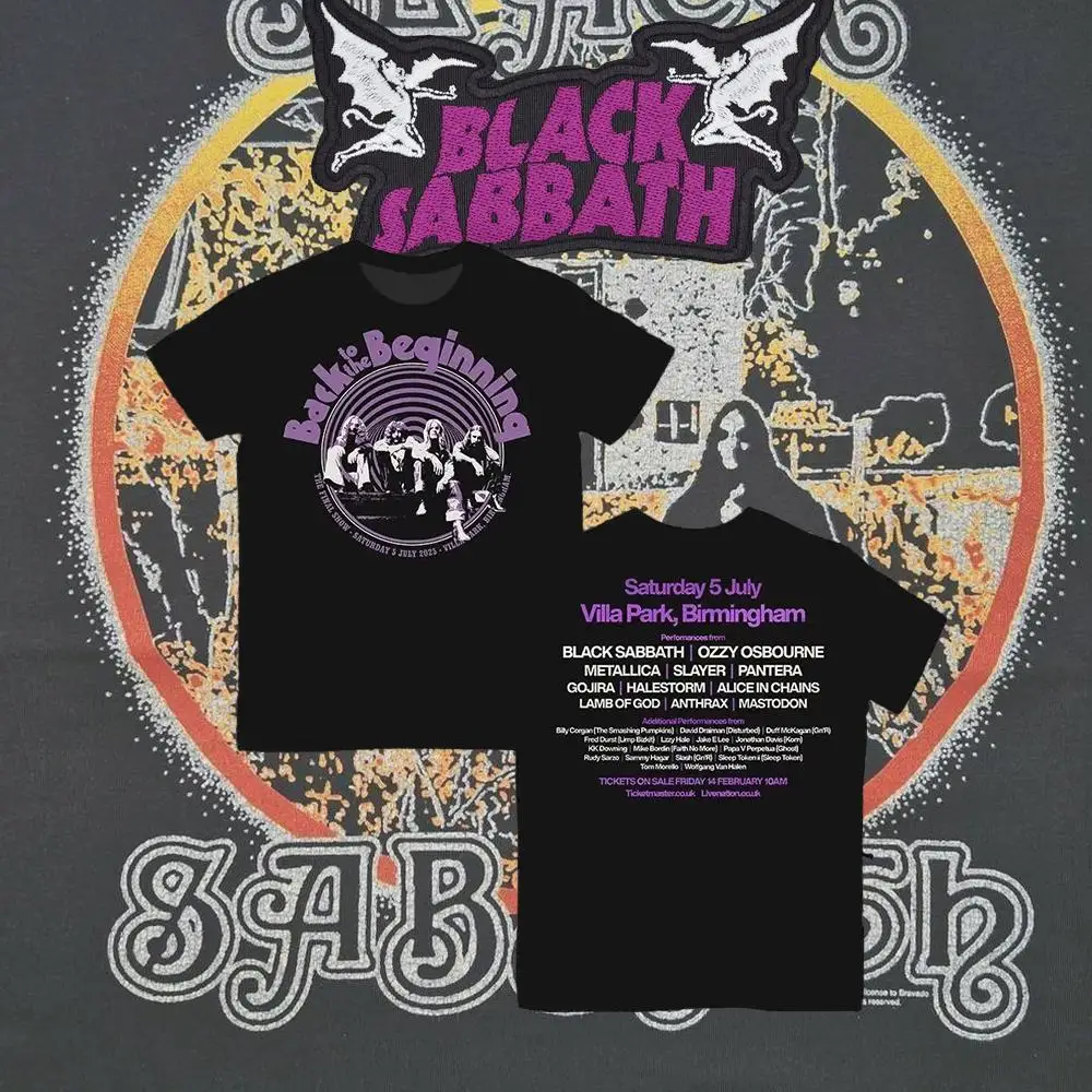 

Popular Black Sabbath T-shirt Ozzy Osbourne Back To The Original Heavy Metal Rock Short Sleeve With Lineup Ins Y2k New Style Top