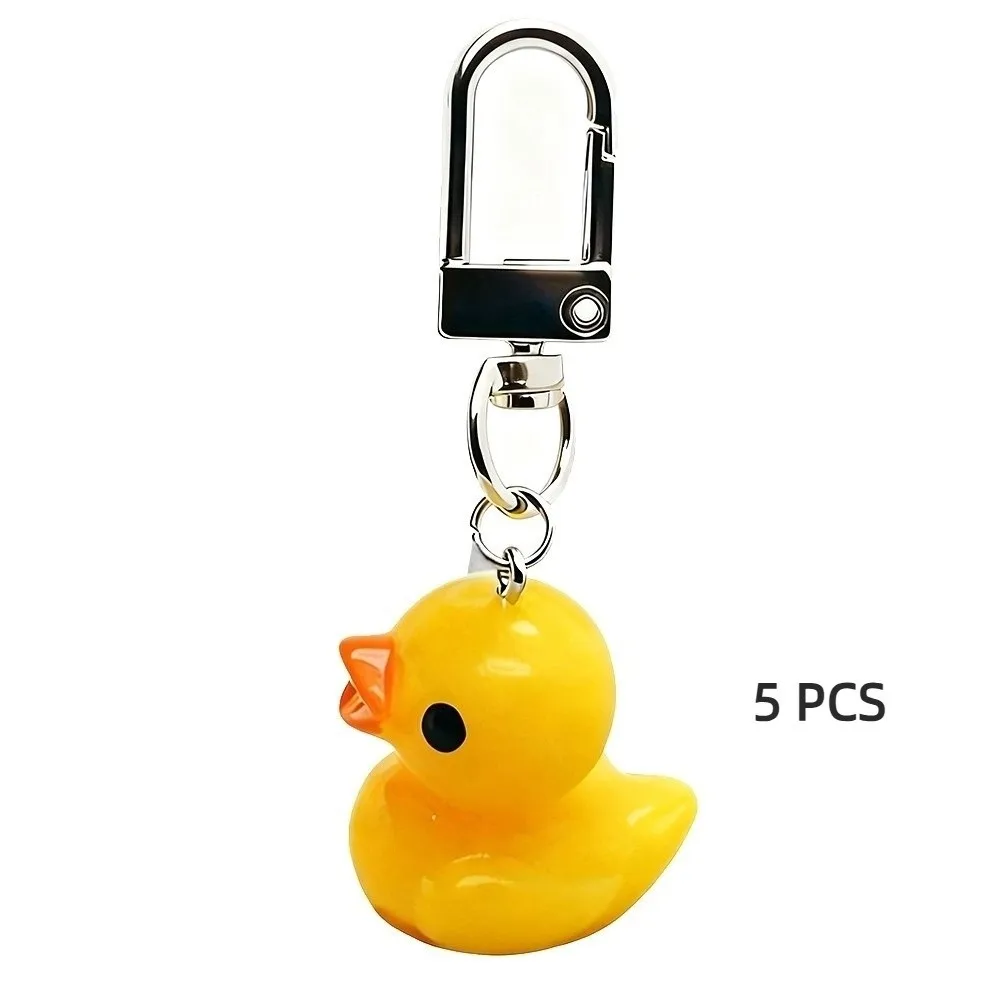 

5 шт., мини-брелок для ключей с маленькой желтой уткой, мини-брелок с уткой, кулон, мультяшная сумка, аксессуары, украшение для ключей
